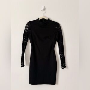 Lulu's Black Long Sleeve Lace Dress
